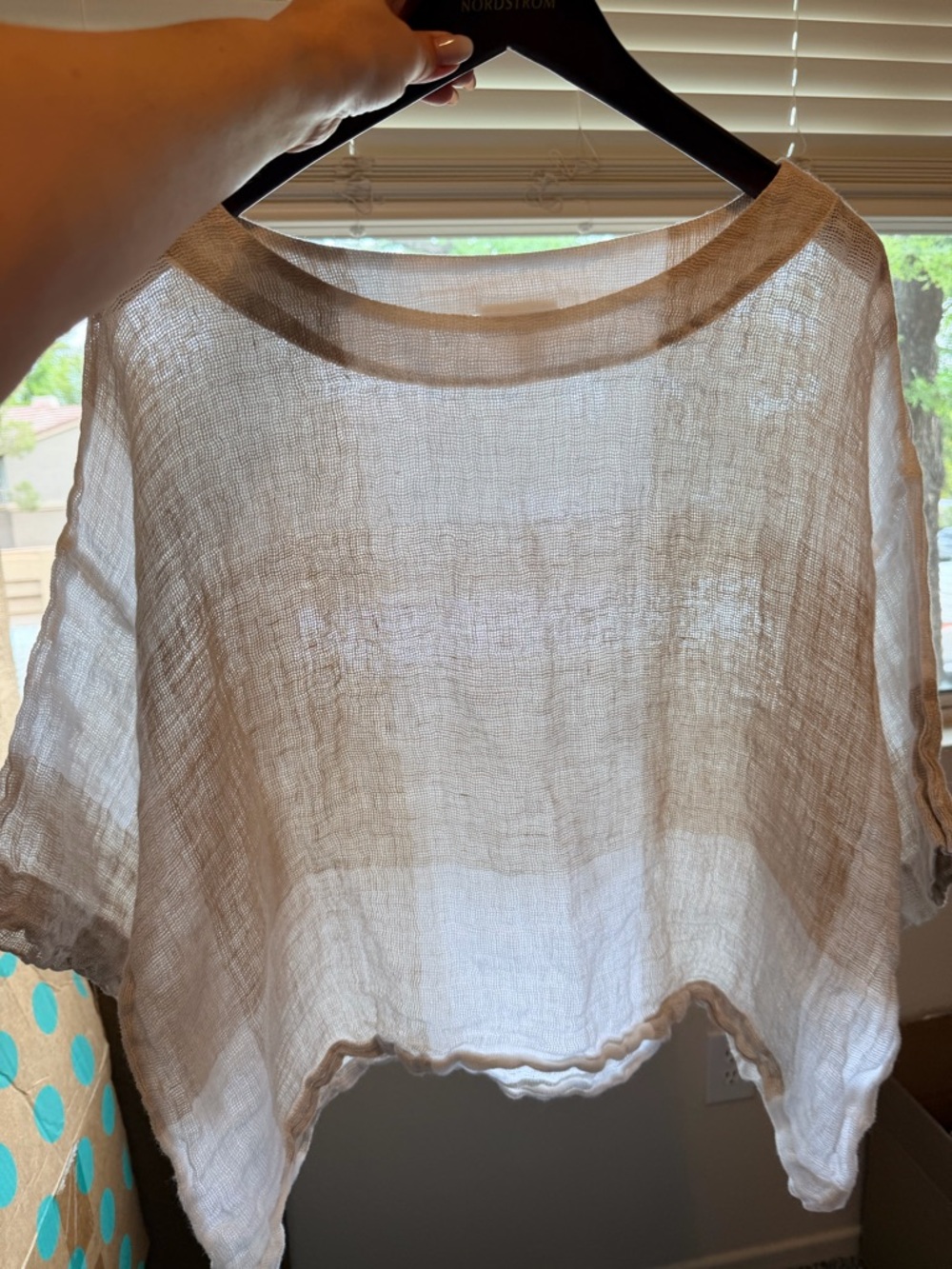 J.Jill Pure Jill 100% Linen Lagenlook Open Weave Boxy Minimalist kimono Top sz L - Picture 10 of 10